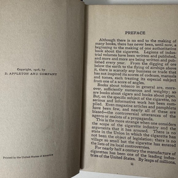 The Story Of The Cigarette William W. Young 1916 D. Appleton & Co Illustrated HC - Picture 4 of 16